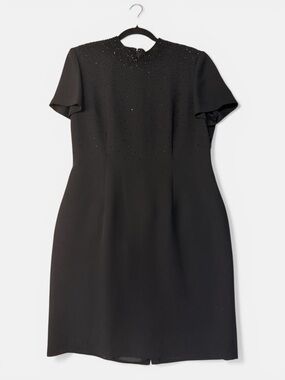 Donna Morgan Petite Black Beaded Cocktail Dress – Size 14P